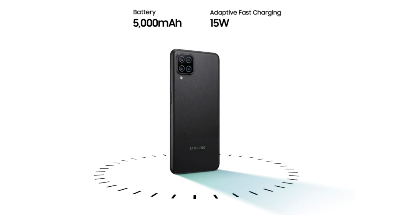 Smartphone Samsung Galaxy A12 64GB 4GB RAM Tela de 6,5 Câmera Quádrupla Traseira 48MP + 5MP + 2MP + 2MP Frontal de 8MP Bateria 5000mAh Preto